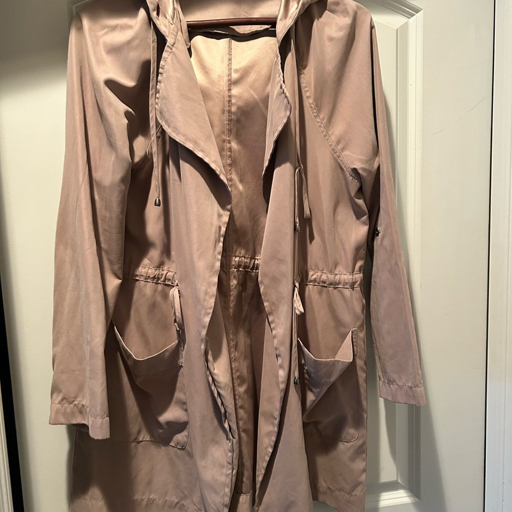Blush suede open spring jacket